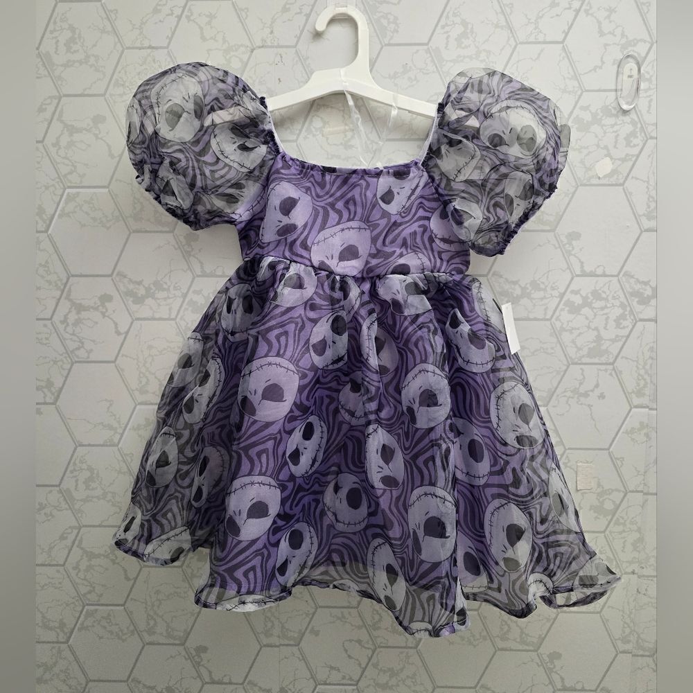 New Girls The Nightmare Before Christmas Tulle Short Puff Sleeve Dress
